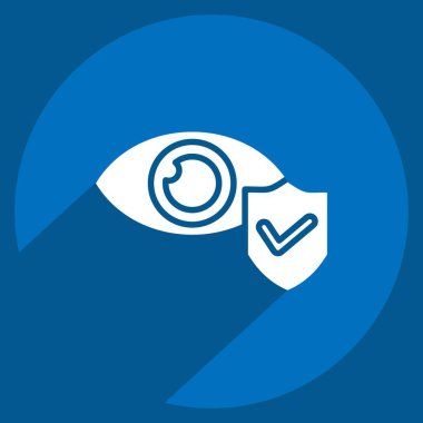 Simge Göz Sigortası. Finans sembolüyle ilgili. Uzun gölge tarzı. Basit dizayn edilebilir. Basit resimleme