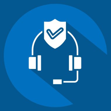 Simge Çağrı Merkezi. Finans sembolüyle ilgili. Uzun gölge tarzı. Basit dizayn edilebilir. Basit resimleme