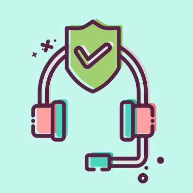 Simge Çağrı Merkezi. Finans sembolüyle ilgili. MBE tarzı. Basit dizayn edilebilir. Basit resimleme