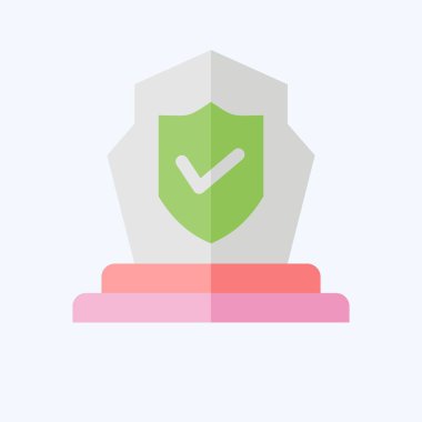 Simge Cenaze Sigortası. Finans sembolüyle ilgili. Düz stil. Basit dizayn edilebilir. Basit resimleme