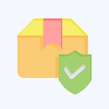 Icon Kargo Sigortası. Finans sembolüyle ilgili. Düz stil. Basit dizayn edilebilir. Basit resimleme