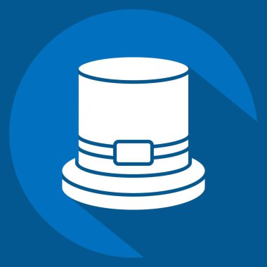 Simge Silindir Şapka. Şapka sembolüyle ilgili. Uzun gölge tarzı. Basit dizayn edilebilir. Basit resimleme