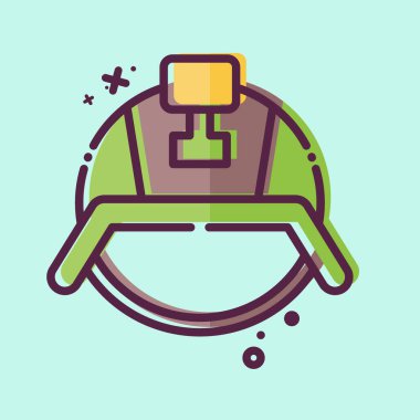 İkon Askeri Miğfer. Şapka sembolüyle ilgili. MBE tarzı. Basit dizayn edilebilir. Basit resimleme