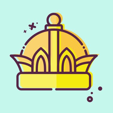 İkon Taç. Şapka sembolüyle ilgili. MBE tarzı. Basit dizayn edilebilir. Basit resimleme