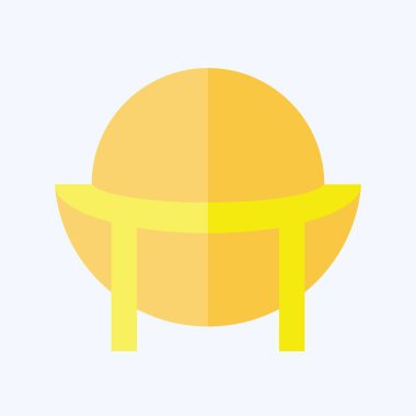 İkon Souwester. Şapka sembolüyle ilgili. Düz stil. Basit dizayn edilebilir. Basit resimleme