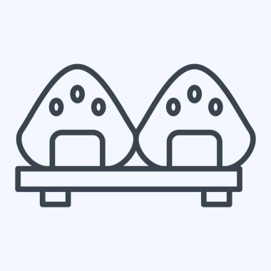 Icon Onigiri. Sakura Festivali sembolüyle ilgili. Sıra tarzı. Basit dizayn edilebilir. Basit resimleme