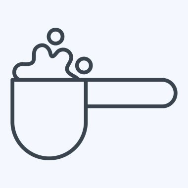 Simge Deterjanı Kepçe. Çamaşır sembolüyle ilgili. Sıra tarzı. Basit dizayn edilebilir. Basit resimleme