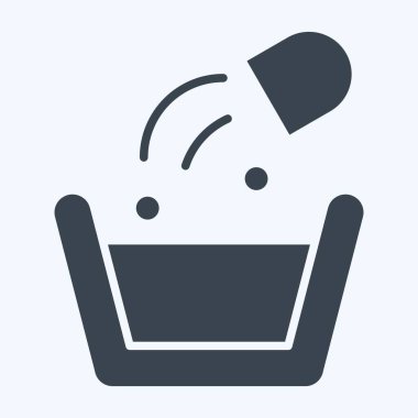 Simge Yıkama Pokeri. Çamaşır sembolüyle ilgili. Kabartma tarzı. Basit dizayn edilebilir. Basit resimleme