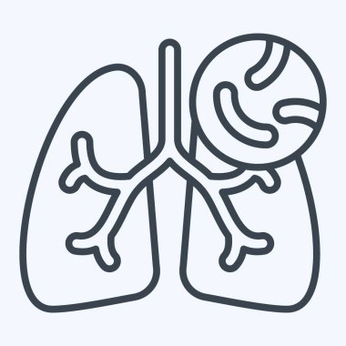 İkon Tuberklosis. Solunum Terapisi sembolüyle ilgili. Sıra tarzı. Basit dizayn edilebilir. Basit resimleme