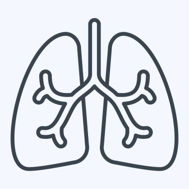 Simge akciğerleri. Solunum Terapisi sembolüyle ilgili. Sıra tarzı. Basit dizayn edilebilir. Basit resimleme