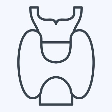 İkon gırtlak. Solunum Terapisi sembolüyle ilgili. Sıra tarzı. Basit dizayn edilebilir. Basit resimleme