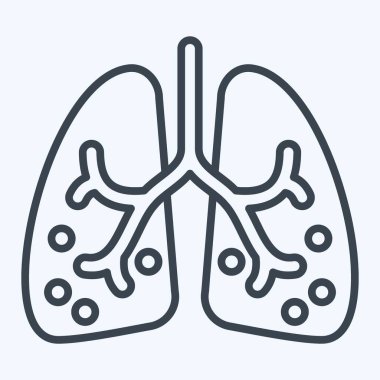 Simge sanatları. Solunum Terapisi sembolüyle ilgili. Sıra tarzı. Basit dizayn edilebilir. Basit resimleme