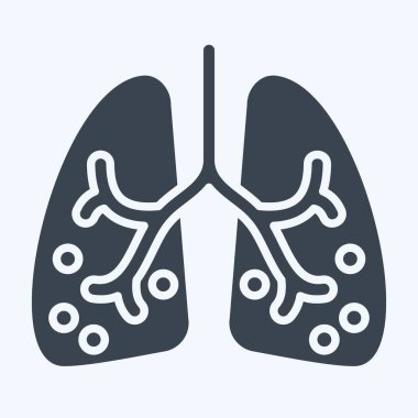 Simge sanatları. Solunum Terapisi sembolüyle ilgili. Kabartma tarzı. Basit dizayn edilebilir. Basit resimleme