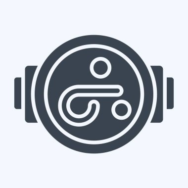 İkon deniz ürünleri pastası. İspanya sembolüyle ilgili. Kabartma tarzı. Basit dizayn edilebilir. Basit resimleme