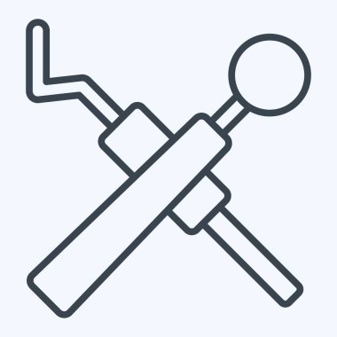 Simge Kirliliği Ekipmanı. Dişçi sembolü ile ilgili. Satır biçimi. Basit dizayn edilebilir. Basit resimleme