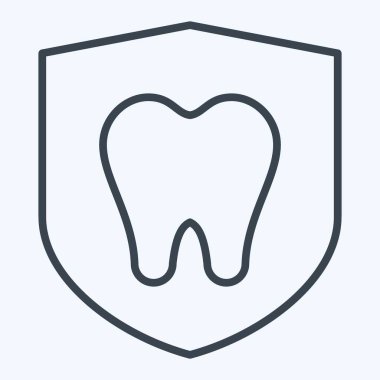 Simge Diş Koruma. Dişçi sembolü ile ilgili. Satır biçimi. Basit dizayn edilebilir. Basit resimleme