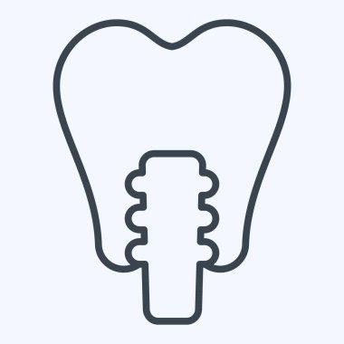 Simgesel Diş Protezi. Dişçi sembolü ile ilgili. Satır biçimi. Basit dizayn edilebilir. Basit resimleme