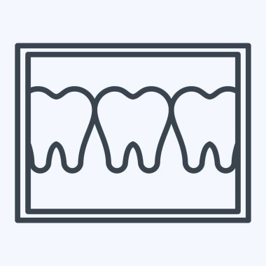 Simge Diş Görüntüleme. Dişçi sembolü ile ilgili. Satır biçimi. Basit dizayn edilebilir. Basit resimleme