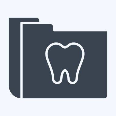 Simge Diş Kayıtları. Dişçi sembolüyle ilgili. Kabartma tarzı. Basit dizayn edilebilir. Basit resimleme