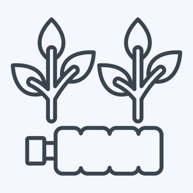 Simge Sert Biyolojik Çözünür. Plastik Kirlilik sembolüyle ilgili. Sıra tarzı. Basit dizayn edilebilir. Basit resimleme