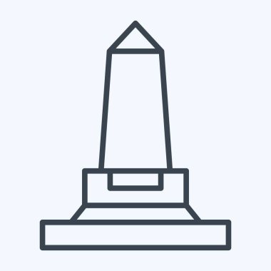 Icon Wellington Anıtı. İrlanda sembolüyle ilgili. Sıra tarzı. Basit dizayn edilebilir. Basit resimleme