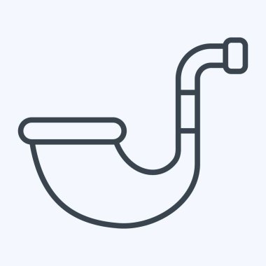 İkon Sigara İçen Pipo. İrlanda sembolüyle ilgili. Sıra tarzı. Basit dizayn edilebilir. Basit resimleme