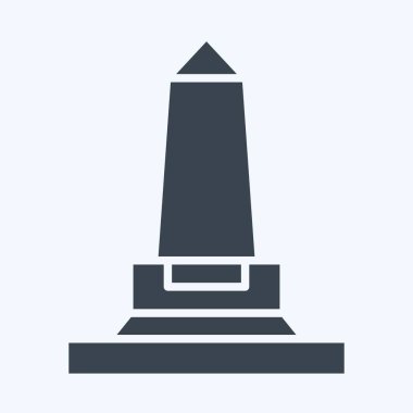 Icon Wellington Anıtı. İrlanda sembolüyle ilgili. Kabartma tarzı. Basit dizayn edilebilir. Basit resimleme