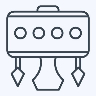 Simge lambası. Ev dekorasyonu sembolüyle ilgili. Sıra tarzı. Basit dizayn edilebilir. Basit resimleme