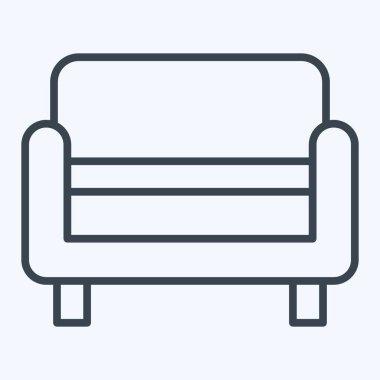 Simge Bench. Ev dekorasyonu sembolüyle ilgili. Sıra tarzı. Basit dizayn edilebilir. Basit resimleme