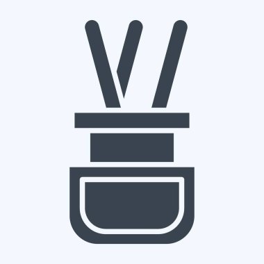 Simge Yayıcı. Ev dekorasyonu sembolüyle ilgili. Kabartma tarzı. Basit dizayn edilebilir. Basit resimleme