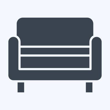 Simge Bench. Ev dekorasyonu sembolüyle ilgili. Kabartma tarzı. Basit dizayn edilebilir. Basit resimleme