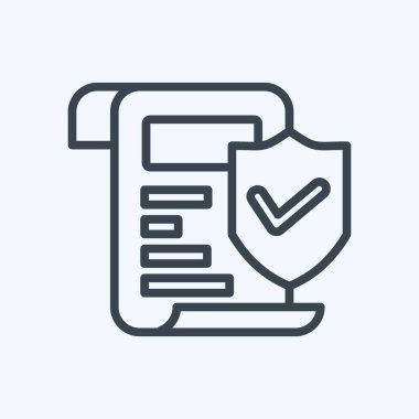 Icon Sigorta Kâğıdı. Finans sembolüyle ilgili. Sıra tarzı. Basit dizayn edilebilir. Basit resimleme