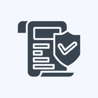 Icon Sigorta Kâğıdı. Finans sembolüyle ilgili. Kabartma tarzı. Basit dizayn edilebilir. Basit resimleme