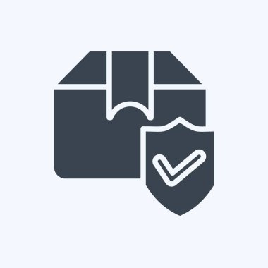 Icon Kargo Sigortası. Finans sembolüyle ilgili. Kabartma tarzı. Basit dizayn edilebilir. Basit resimleme