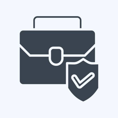 Simge İşletme Sigortası. Finans sembolüyle ilgili. Kabartma tarzı. Basit dizayn edilebilir. Basit resimleme