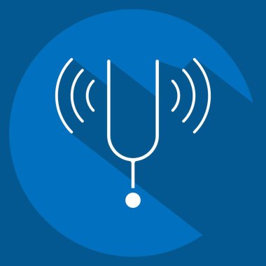 Simge Akort Çatalı. Podcast sembolüyle ilgili. Uzun gölge tarzı. Basit dizayn edilebilir. Basit resimleme