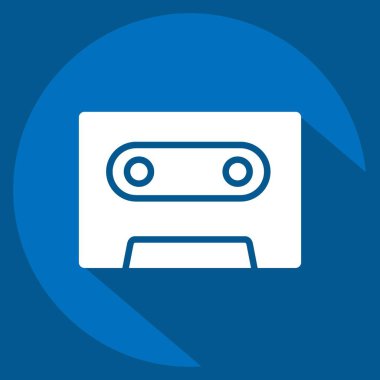 Simge Teybi. Podcast sembolüyle ilgili. Uzun gölge tarzı. Basit dizayn edilebilir. Basit resimleme