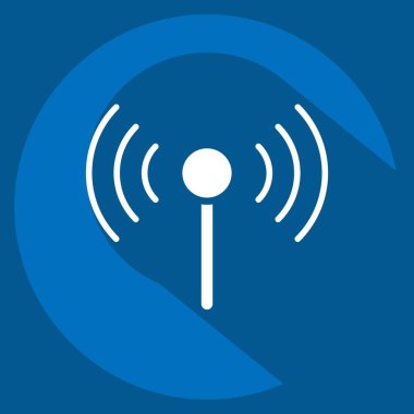 Simge Sinyal Akımı. Podcast sembolüyle ilgili. Uzun gölge tarzı. Basit dizayn edilebilir. Basit resimleme