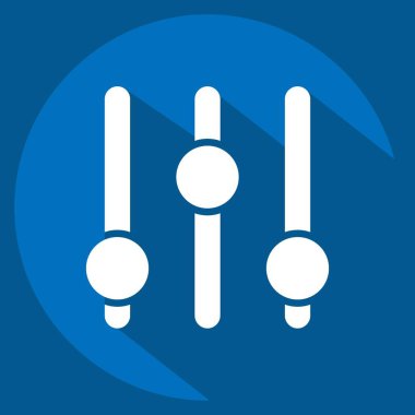 Simge Müzik Ayarlayıcısı. Podcast sembolüyle ilgili. Uzun gölge tarzı. Basit dizayn edilebilir. Basit resimleme