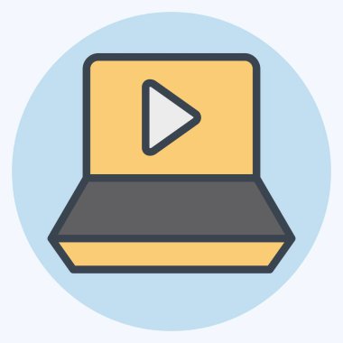 Simge İzleme devrede. Podcast sembolüyle ilgili. renk arkadaşı stili. Basit dizayn edilebilir. Basit resimleme