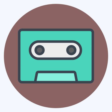 Simge Teybi. Podcast sembolüyle ilgili. renk arkadaşı stili. Basit dizayn edilebilir. Basit resimleme