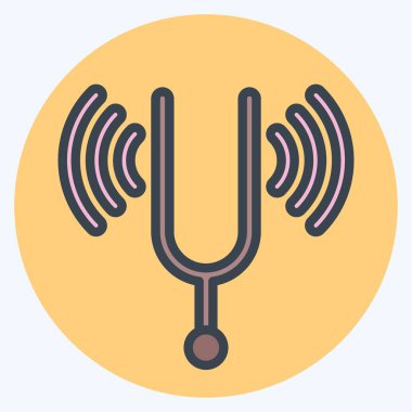 Simge Akort Çatalı. Podcast sembolüyle ilgili. renk arkadaşı stili. Basit dizayn edilebilir. Basit resimleme