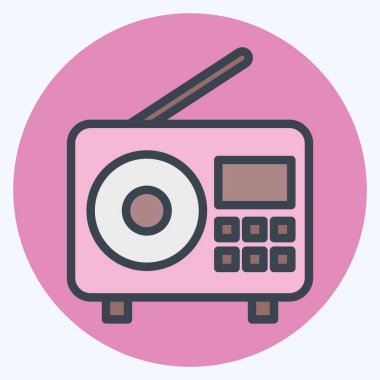 Simge Radyosu. Podcast sembolüyle ilgili. renk arkadaşı stili. Basit dizayn edilebilir. Basit resimleme