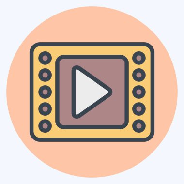 Simge Filmi. Podcast sembolüyle ilgili. renk arkadaşı stili. Basit dizayn edilebilir. Basit resimleme