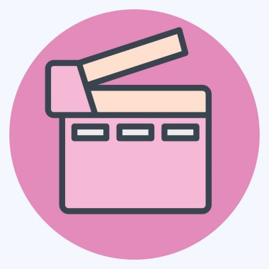 Simge sinematografisi. Podcast sembolüyle ilgili. renk arkadaşı stili. Basit dizayn edilebilir. Basit resimleme