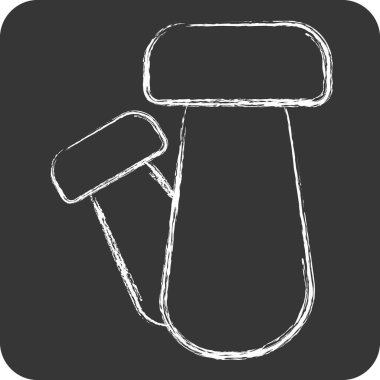 İkon mantarı. Vegan sembolüyle ilgili. Tebeşir stili. Basit dizayn edilebilir. Basit resimleme