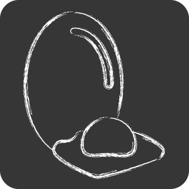 Icon Yumurtası. Vegan sembolüyle ilgili. Tebeşir stili. Basit dizayn edilebilir. Basit resimleme