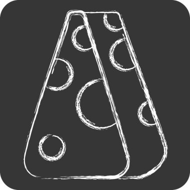 Simge Peyniri. Vegan sembolüyle ilgili. Tebeşir stili. Basit dizayn edilebilir. Basit resimleme