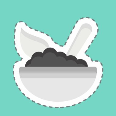 Çıkartma çizgisi ıspanağı kesti. Vegan sembolüyle ilgili. Basit dizayn edilebilir. Basit resimleme