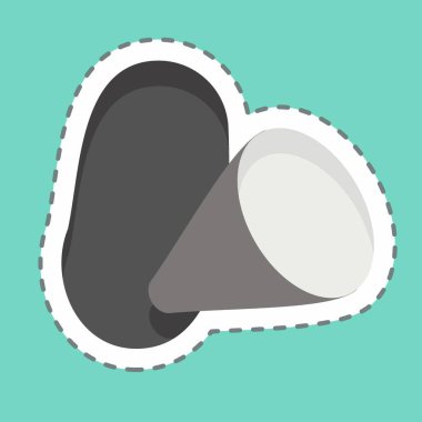 Çıkartma çizgisi Patates 'i kesti. Vegan sembolüyle ilgili. Basit dizayn edilebilir. Basit resimleme